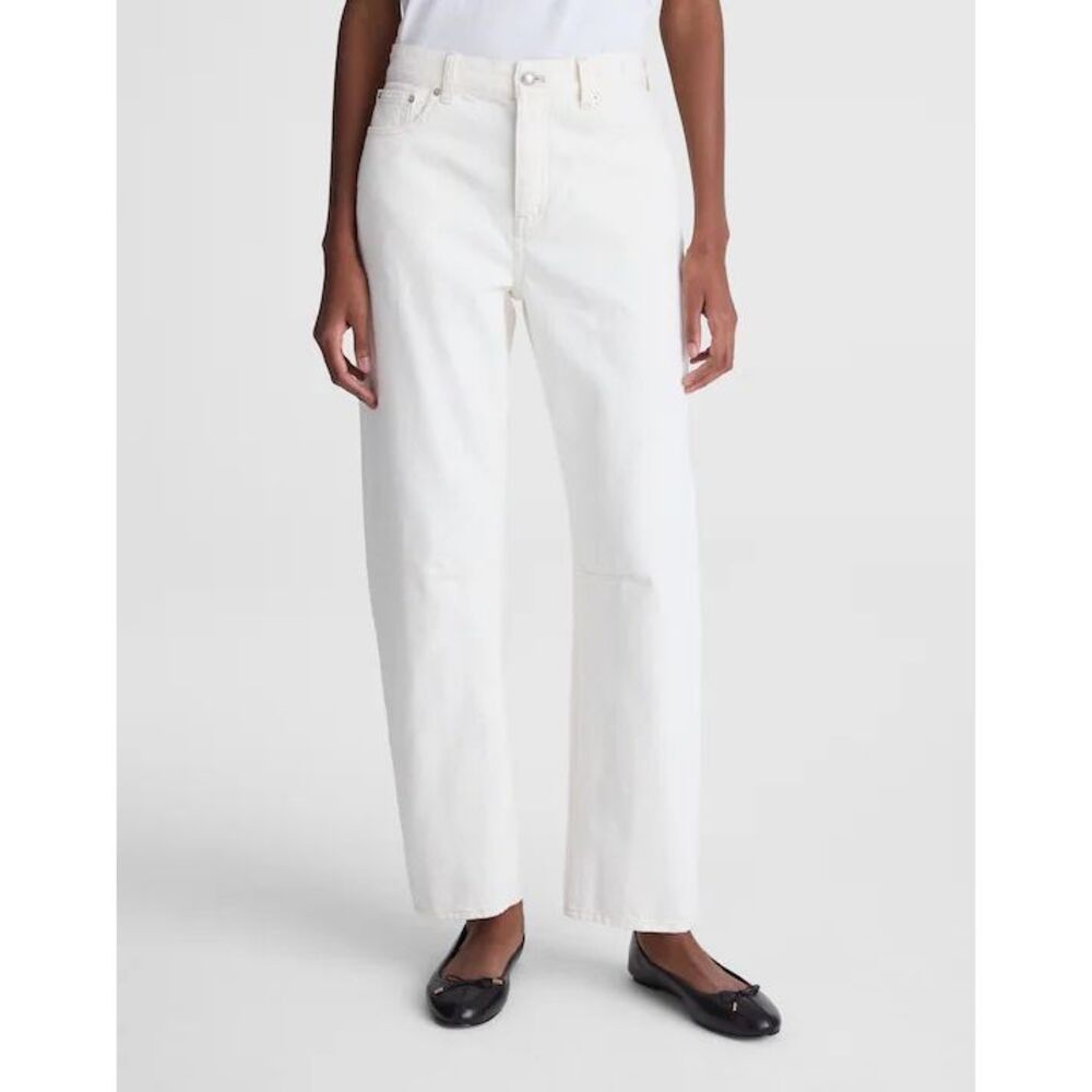 Madewell TheDarted Barrel Leg cream denim size 28